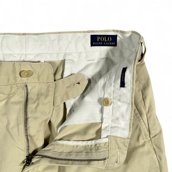Polo Ralph Lauren Pants Mens 35x31 Brown Classic Fit Chino Flat Front - Picture 6 of 12